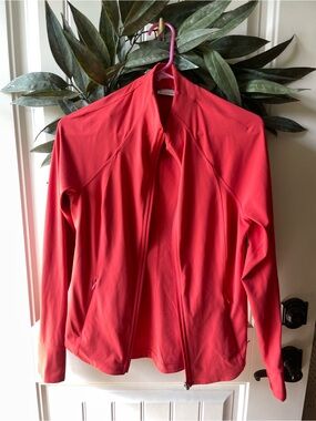 Athleta Coral Red Full-Zip Utility Jacket